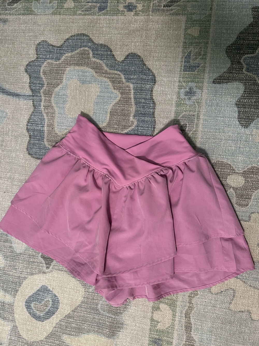 Crossover Waist Tiered Shorts